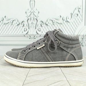 TAOS Top Star Gray Canvas Lace Up High Top Sneakers Size 8